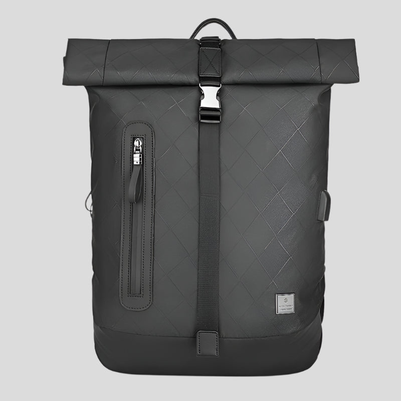 Celonox Textured Roll‑Top Anti‑Theft Backpack